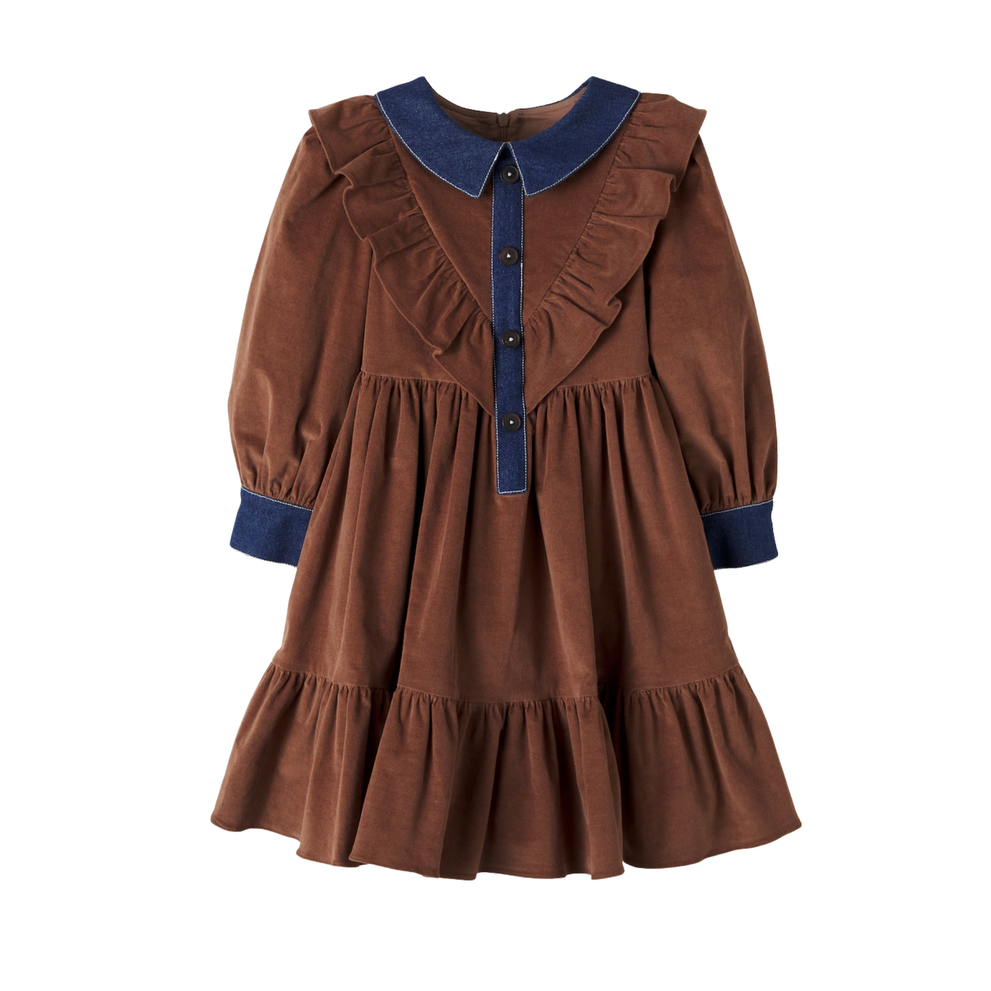 Patachou Moka Collar Long Sleeve Dress