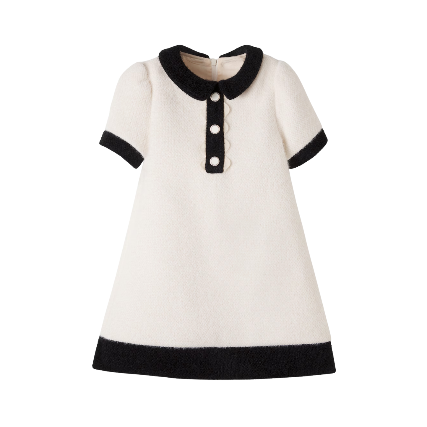 Patachou Ivory Elegant Short Sleeve Dress