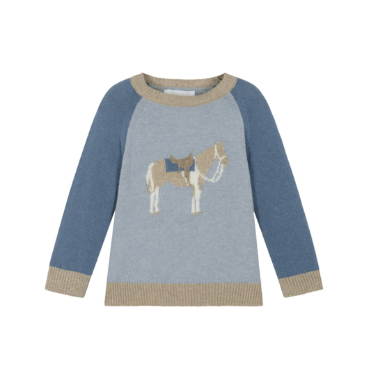 Patachou Blue Animal Long Sleeve Sweater