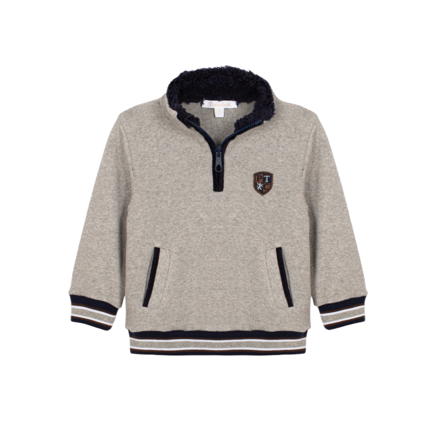 Patachou Melange Grey Zip Up Long Sleeve Hoodie
