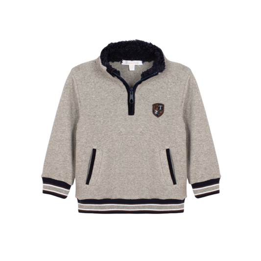 Patachou Melange Grey Zip Up Long Sleeve Hoodie
