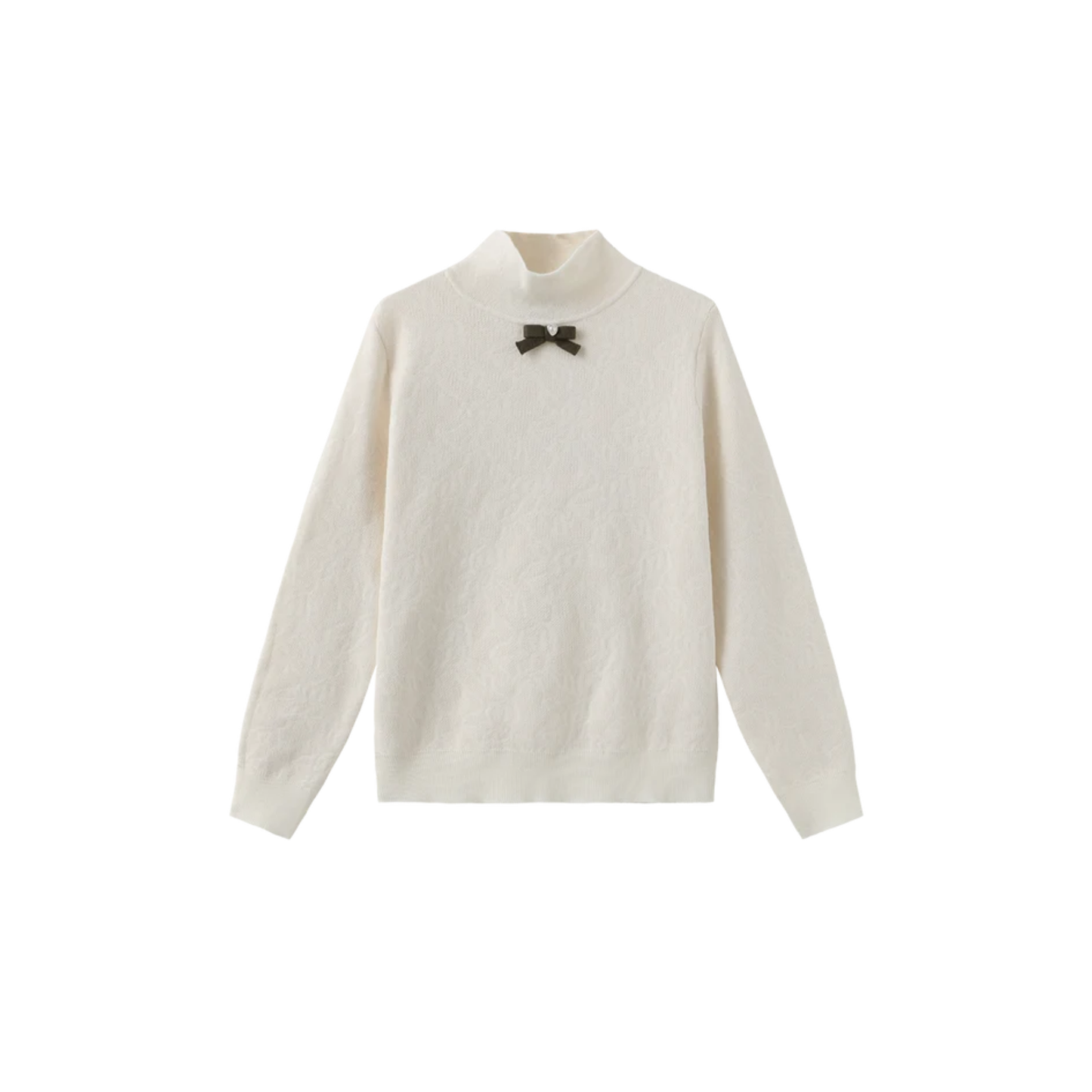 The Middle Black Neck Bow Knit Turtleneck