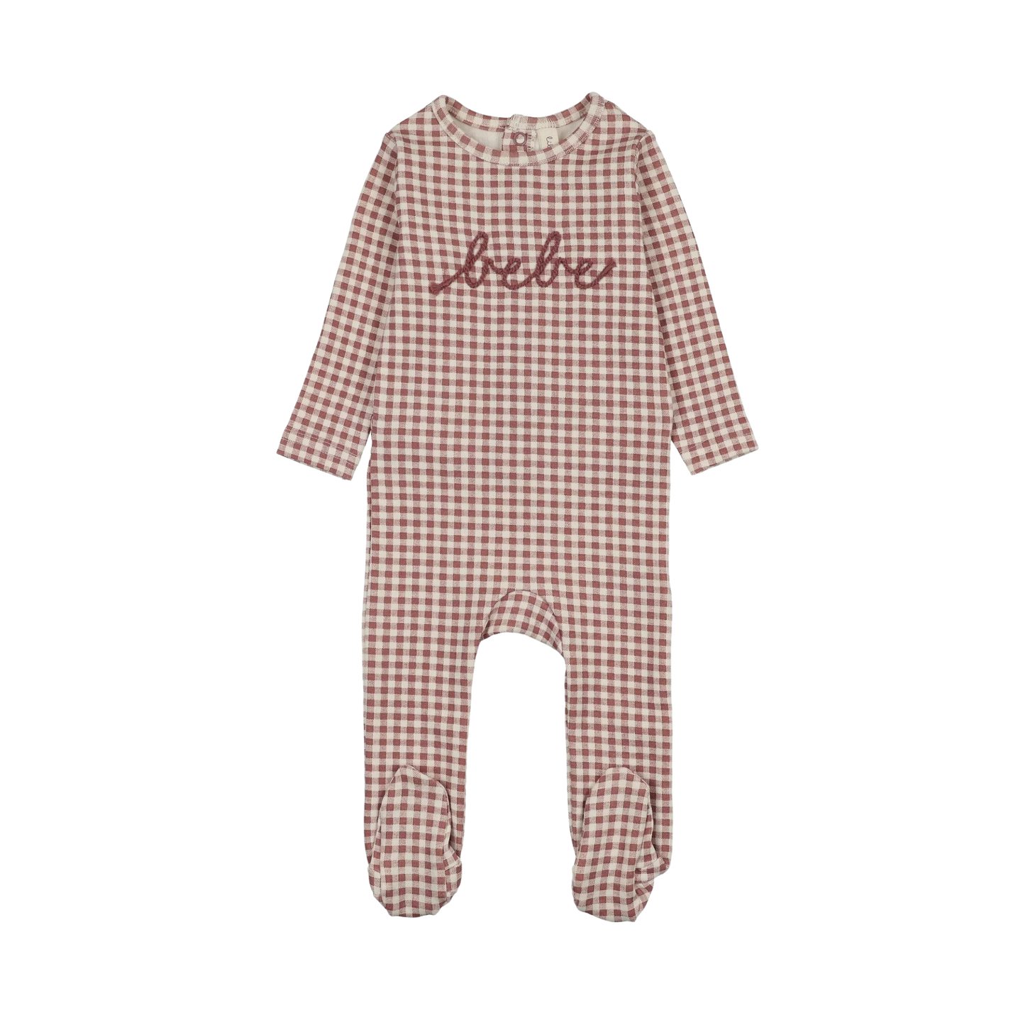 Lilette Mauve Gingham Bebe Footie