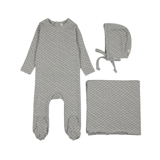 Lilette Pale Blue Mini Flora Print Layette Set