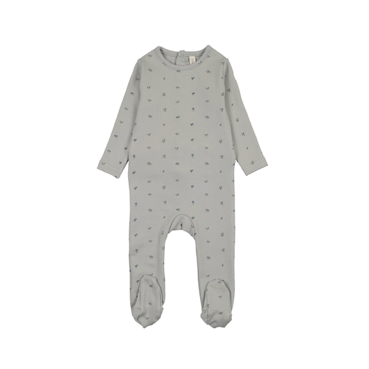 Lilette Pale Blue Bitsy Floral Footie