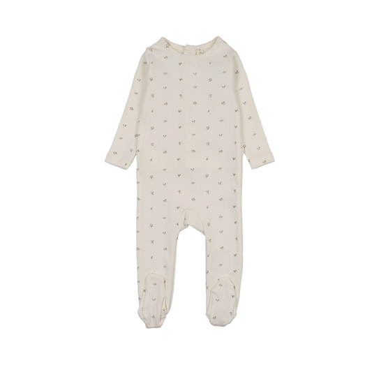 Lilette Cream/Oat Bitsy Floral Footie