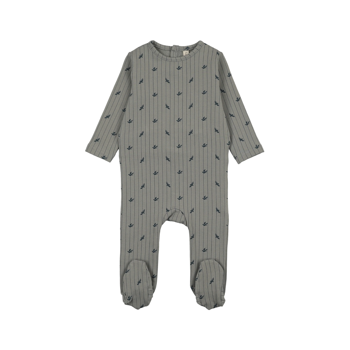 Lilette Light Blue Stripe Print Footie