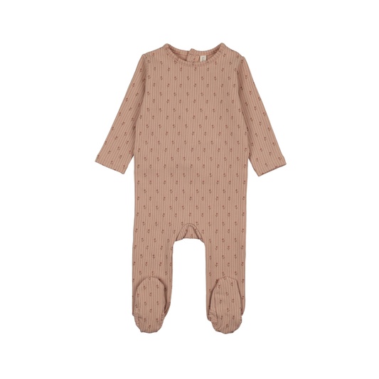 Lilette Dusty Pink Stripe Print Footie