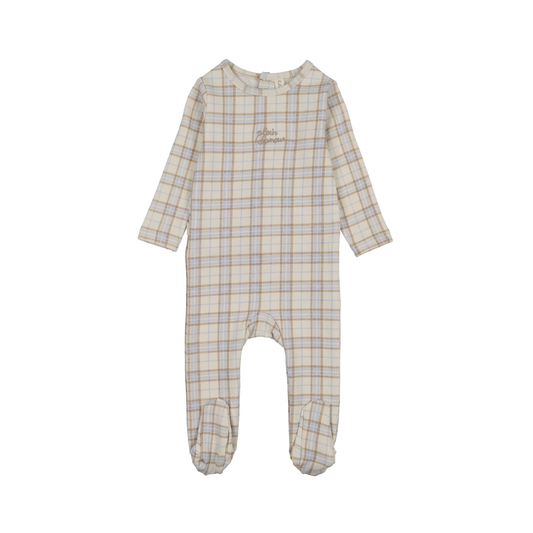 Lilette Oat Tartan Print Footie