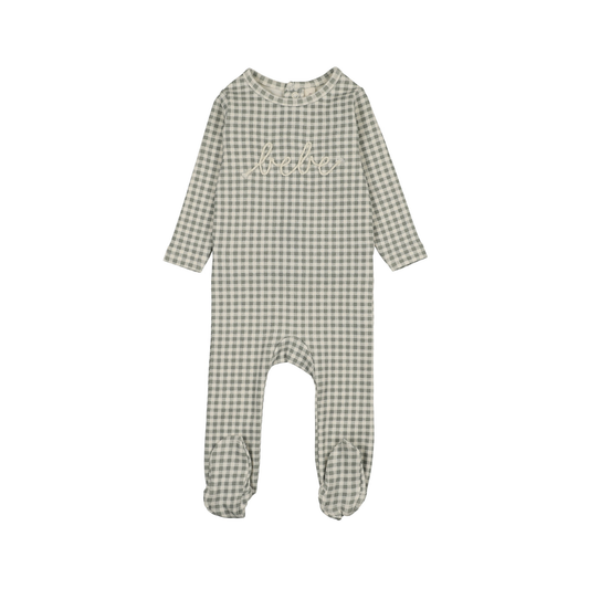 Lilette Pale Blue Gingham Bebe Footie