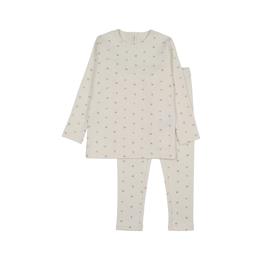 Lilette Cream/Oat Bitsy Floral Lounge Set