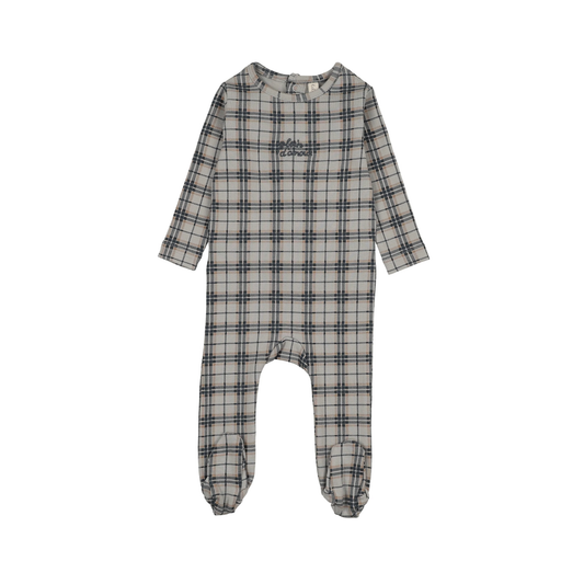 Lilette Pale Blue Tartan Print Footie