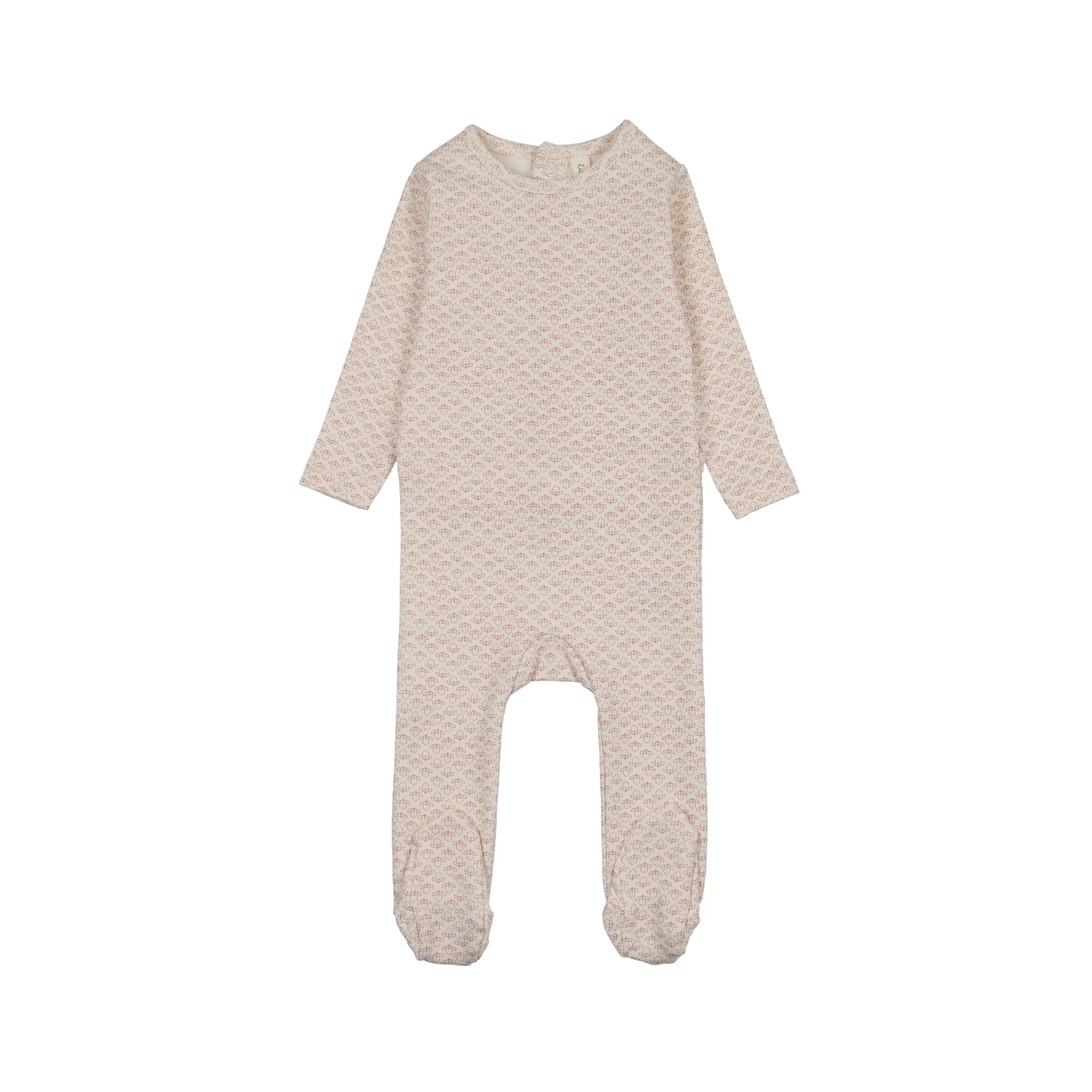Lilette Cream/Mauve Mini Flora Print Footie