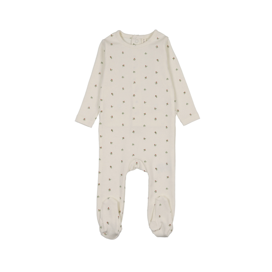 Lilette Cream/Pink Bitsy Floral Footie