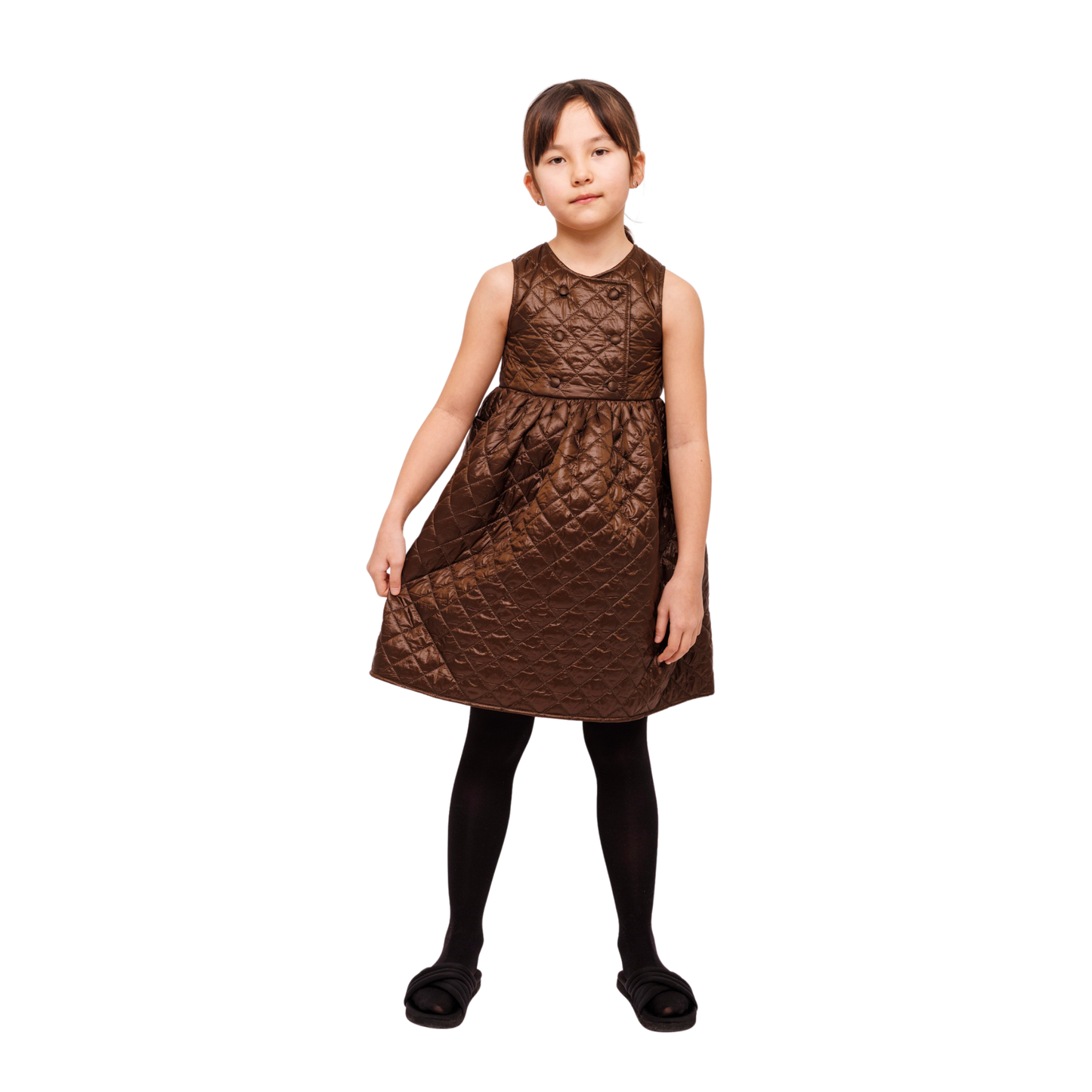 Olivia Rohde Brown Elegant Sleeveless Dress