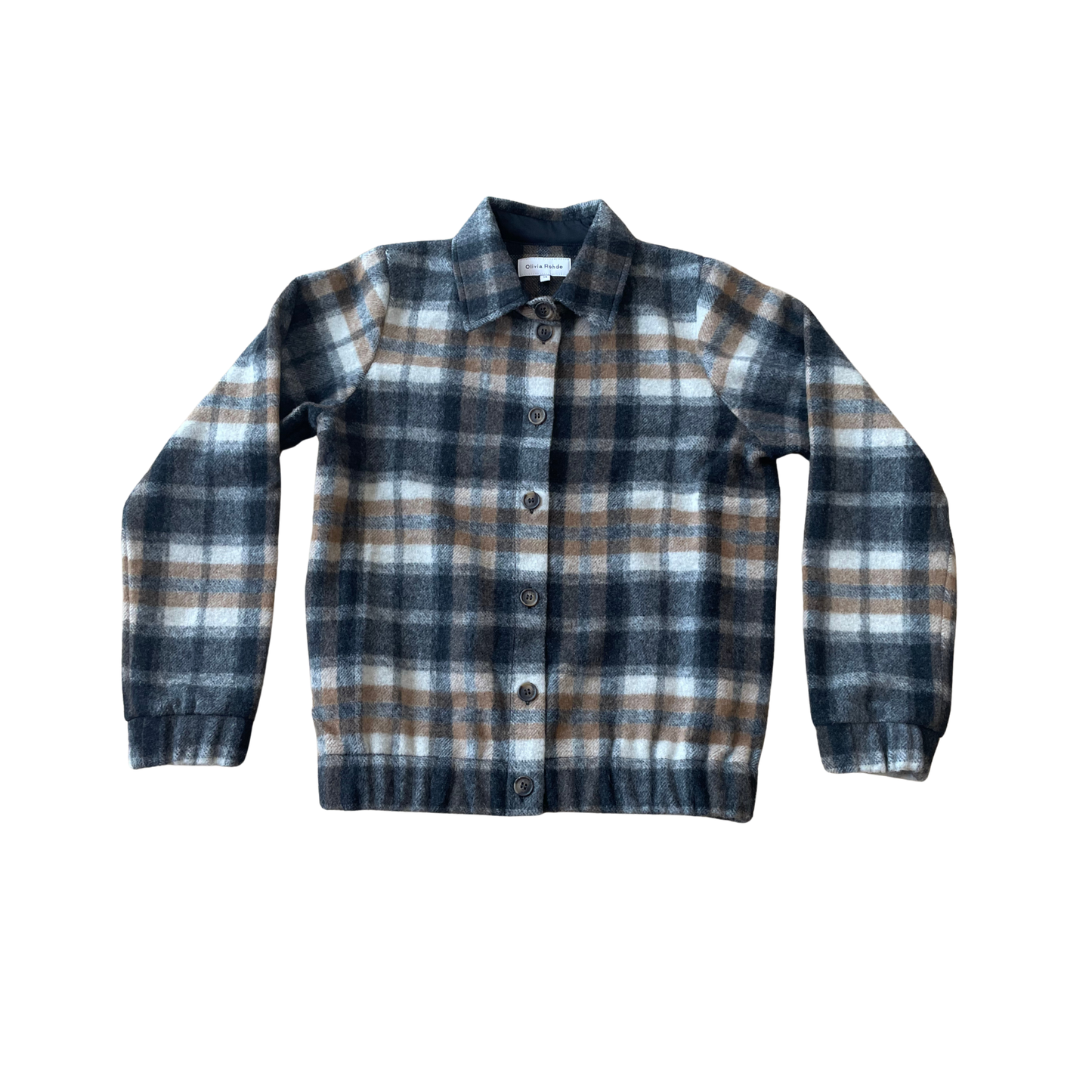 Olivia Rohde Cream/Brown Plaid Long Sleeve Shirt