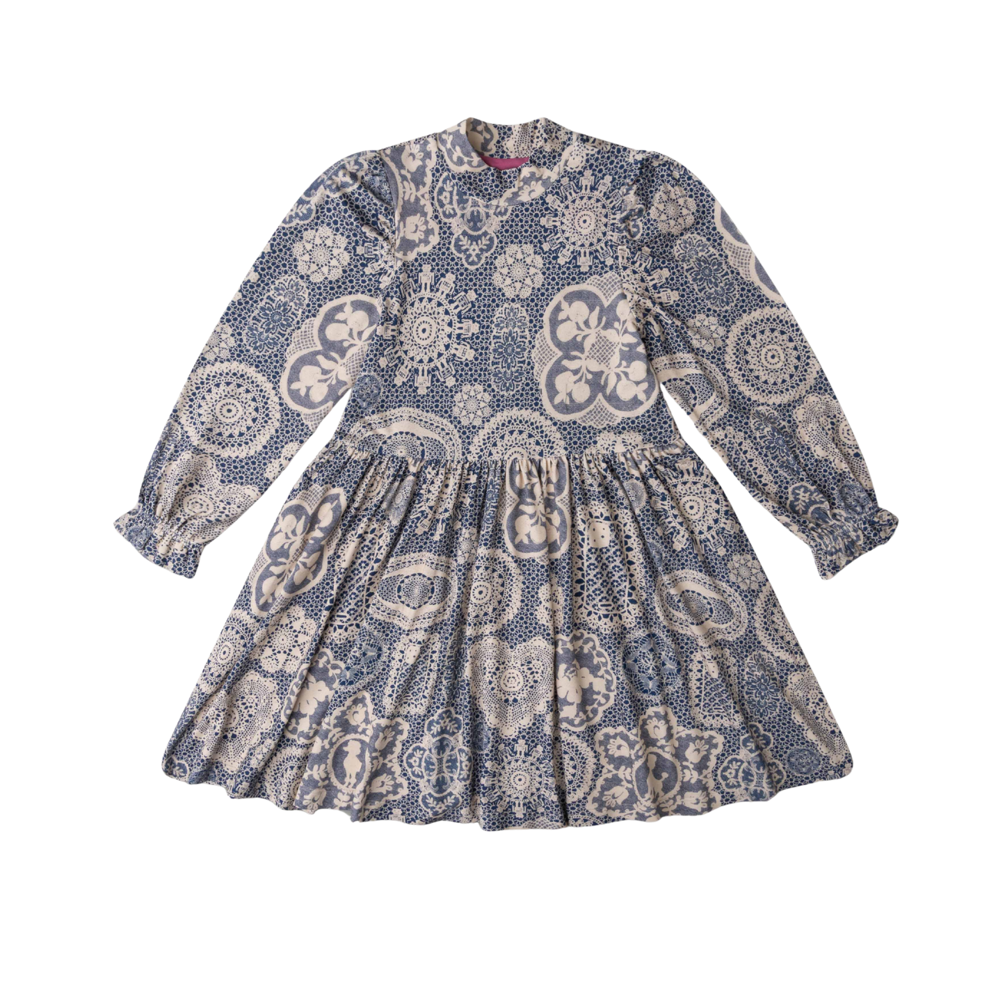 Oilily Blue Retro Long Sleeve Dress