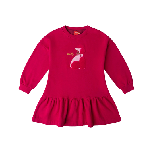 Oilily Fuchsia Drole Poodle Sweatshirt Dress
