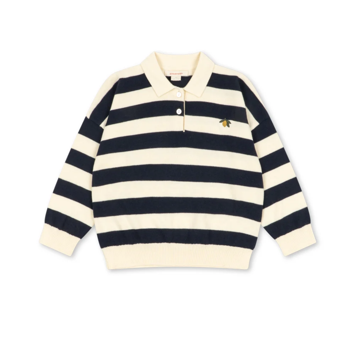 Konges Slojd Navy Manis Stripe Long Sleeve Polo