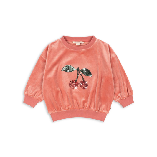 Konges Slojd Peach Venola Cherry Sparkle Long Sleeve Sweatshirt