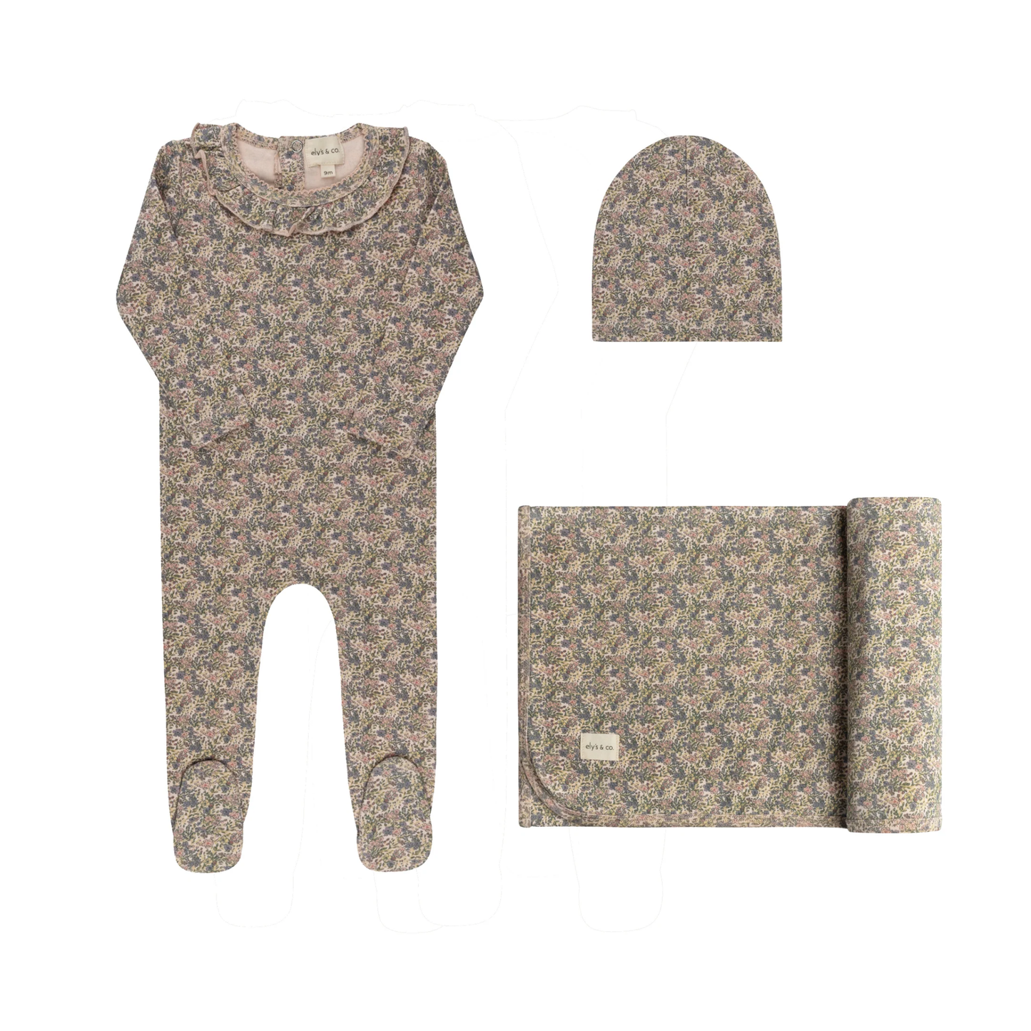 Ely's & Co Pink Liberty / Berry Layette Set