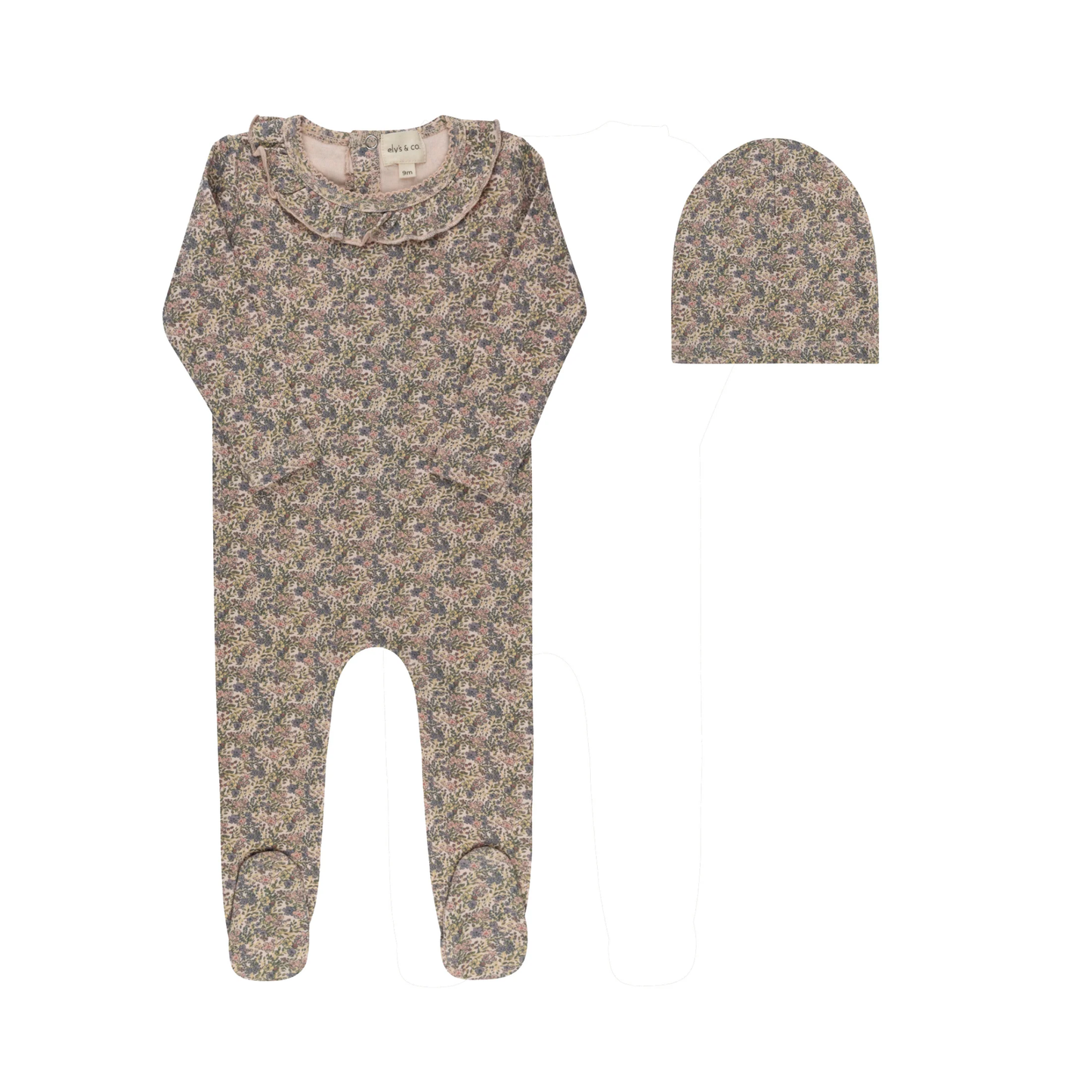 Ely's & Co Pink Liberty / Berry Footie With Beanie