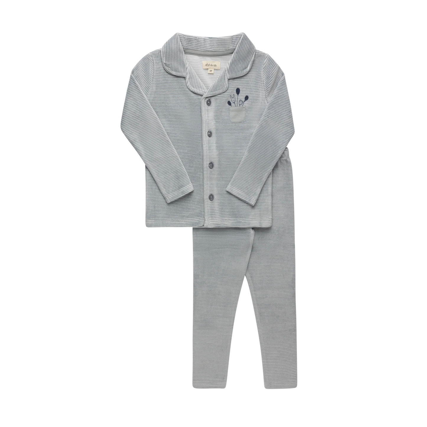 Ely's & Co Ivory Blue Stripe Pajama