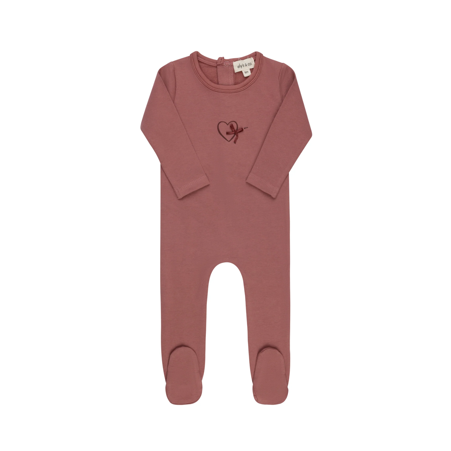 Ely's & Co Pink Heart Footie
