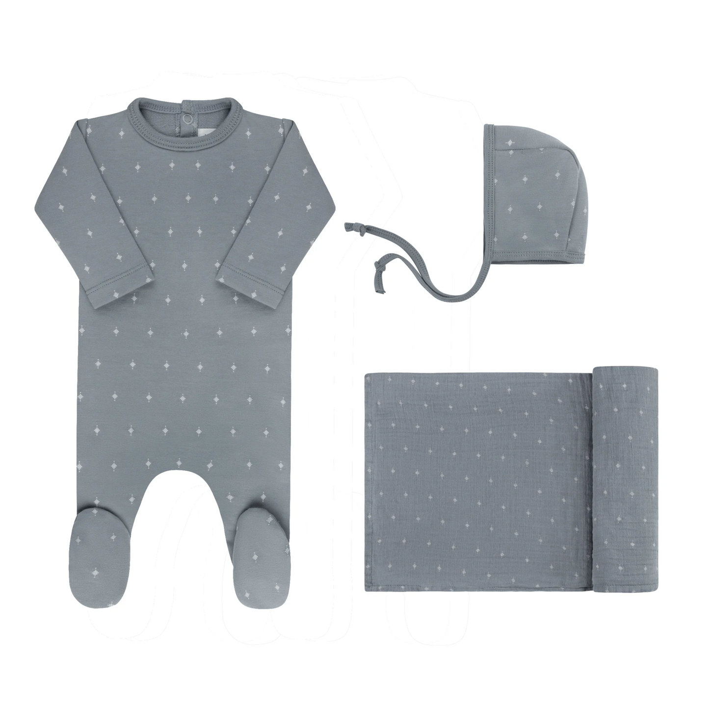 Ely's & Co Blue Diamond Layette Set