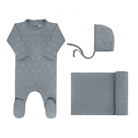 Ely's & Co Blue Diamond Layette Set
