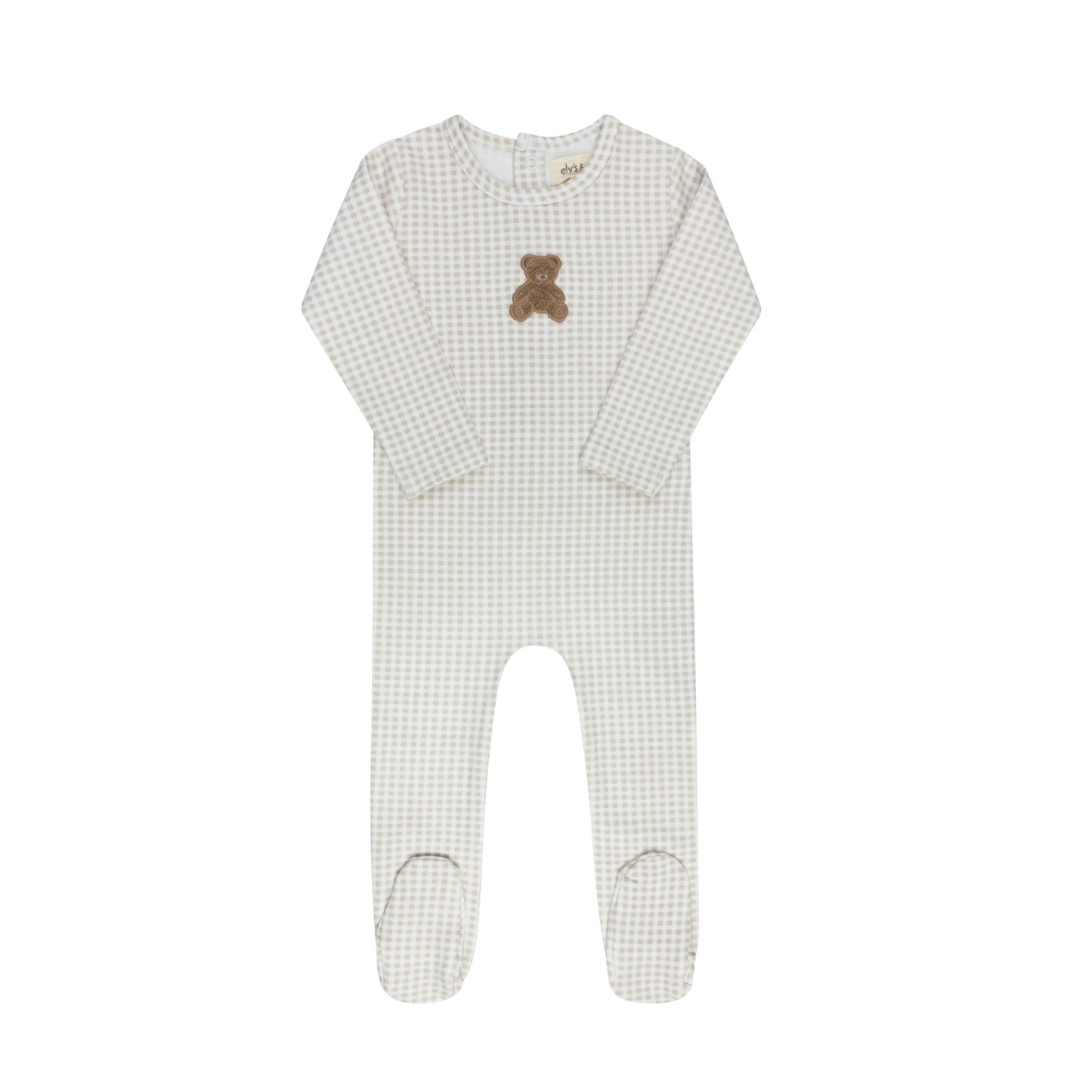 Ely's & Co Tan Gingham Teddy Footie