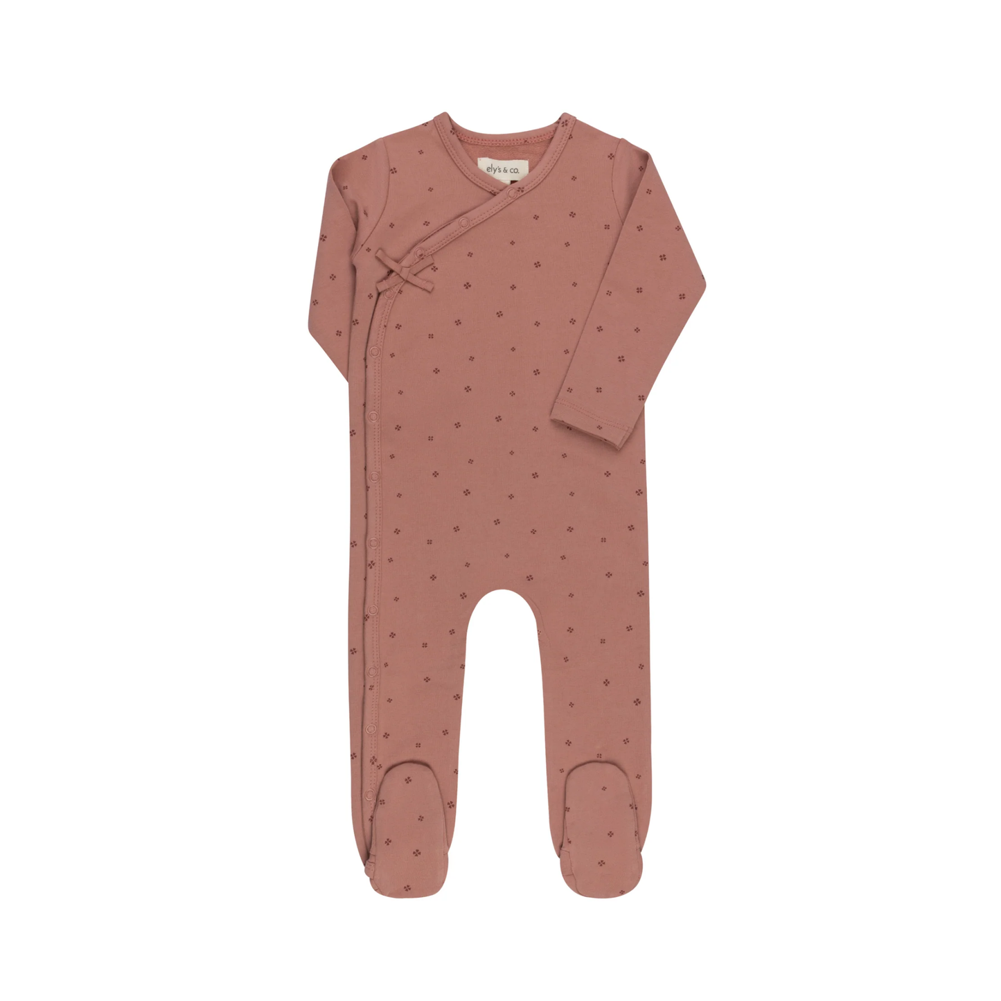 Ely's & Co Pink Clover Print Footie