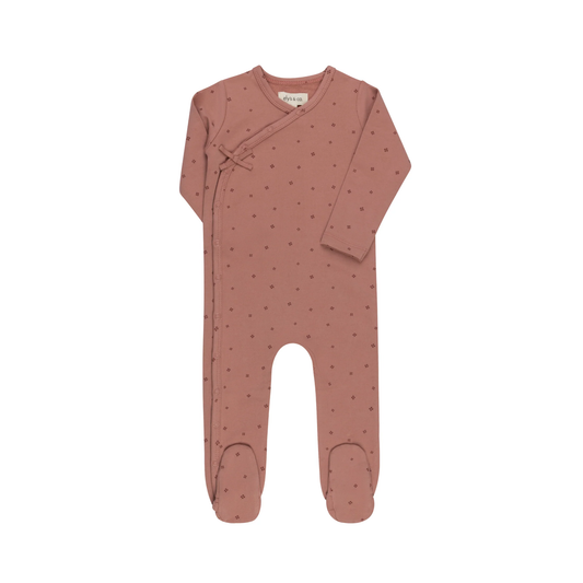 Ely's & Co Pink Clover Print Footie