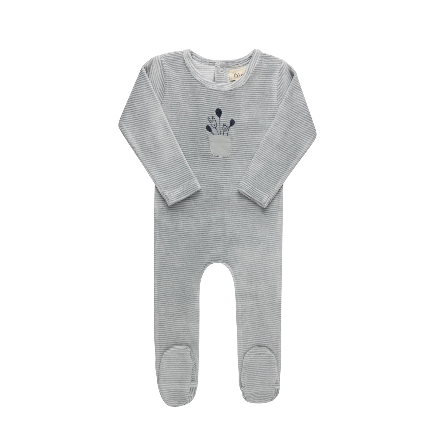 Ely's & Co Ivory Blue Stripe Footie