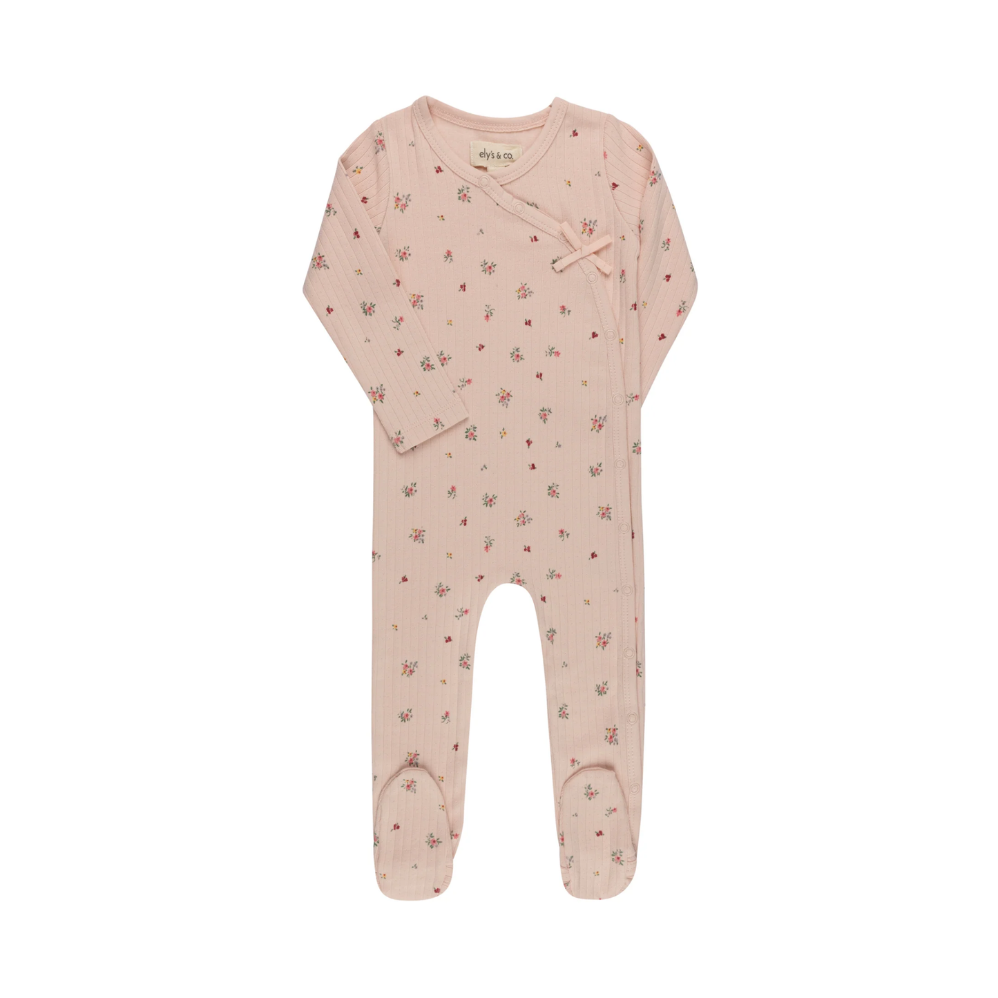 Ely's & Co Pink Floral Printed Floral Footie