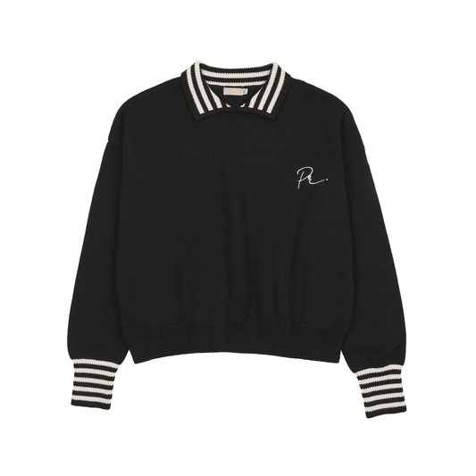 Prairie Black Alina Stripe Long Sleeve Sweater