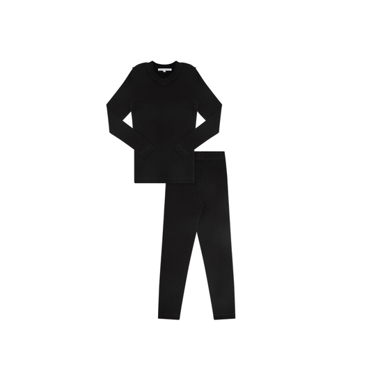 Little Parni Black Vneck Pajama