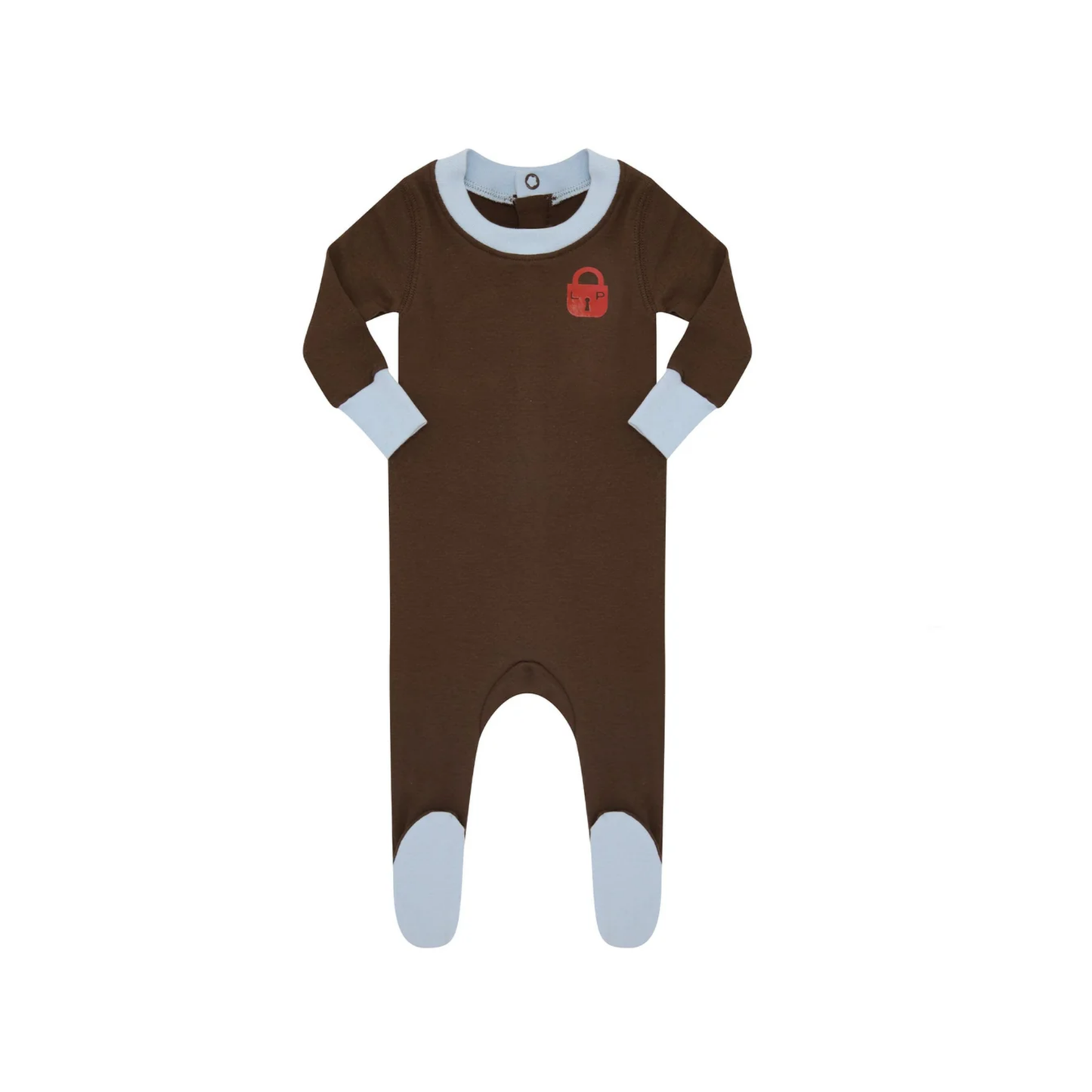 Little Parni Brown / Lt Blue Brown Footie
