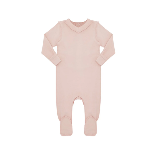 Little Parni Pink Vneck Footie