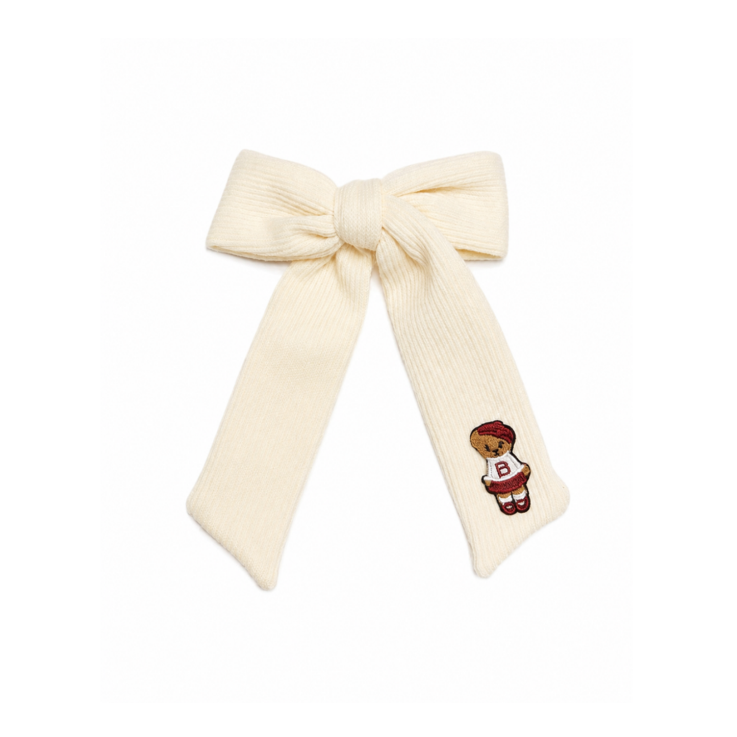 Bandeau Cream Bandeau Teddy Knits Large Bow Clip