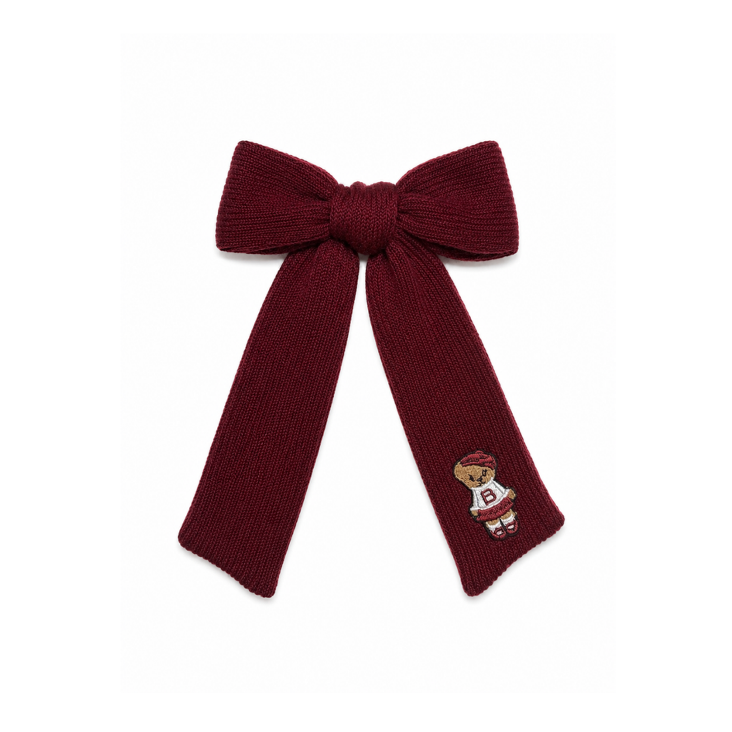 Bandeau Burgundy Bandeau Teddy Knits Large Bow Clip