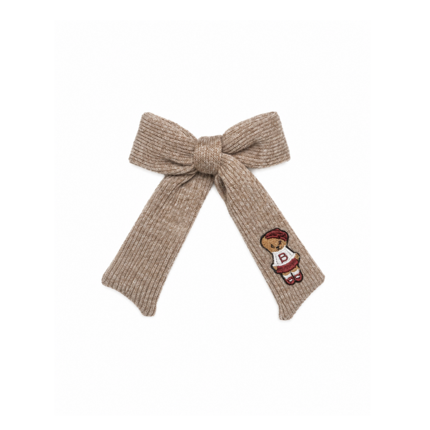 Bandeau Oat Bandeau Teddy Knits Medium Bow Clip