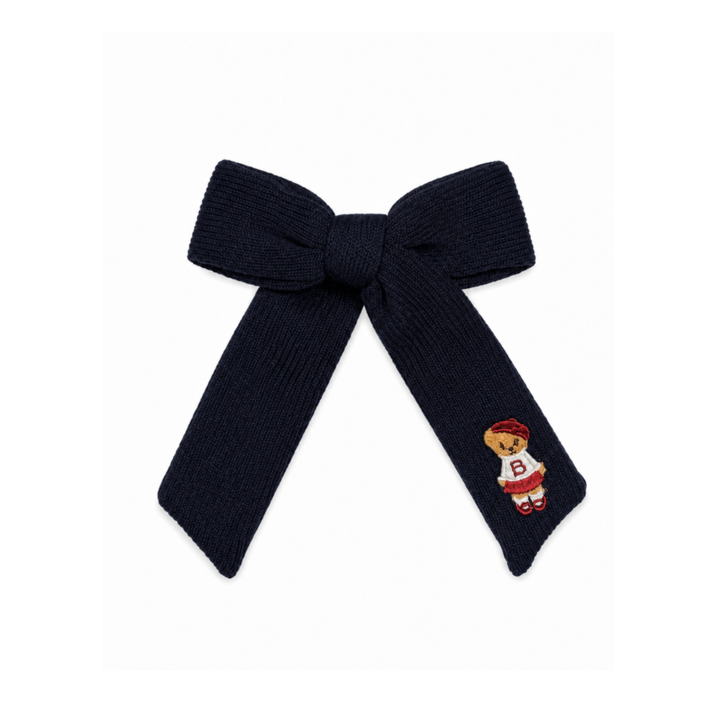 Bandeau Navy Bandeau Teddy Knits Medium Bow Clip