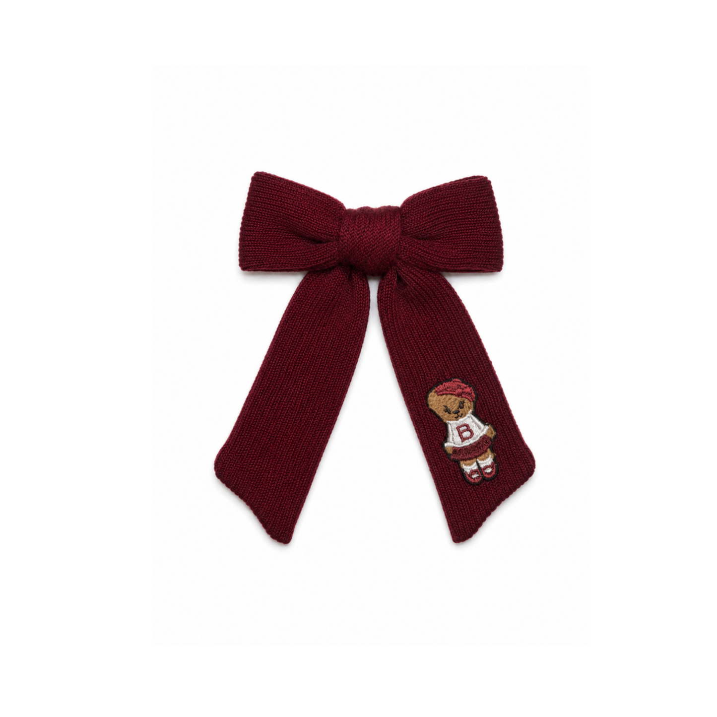Bandeau Burgundy Bandeau Teddy Knits Medium Bow Clip