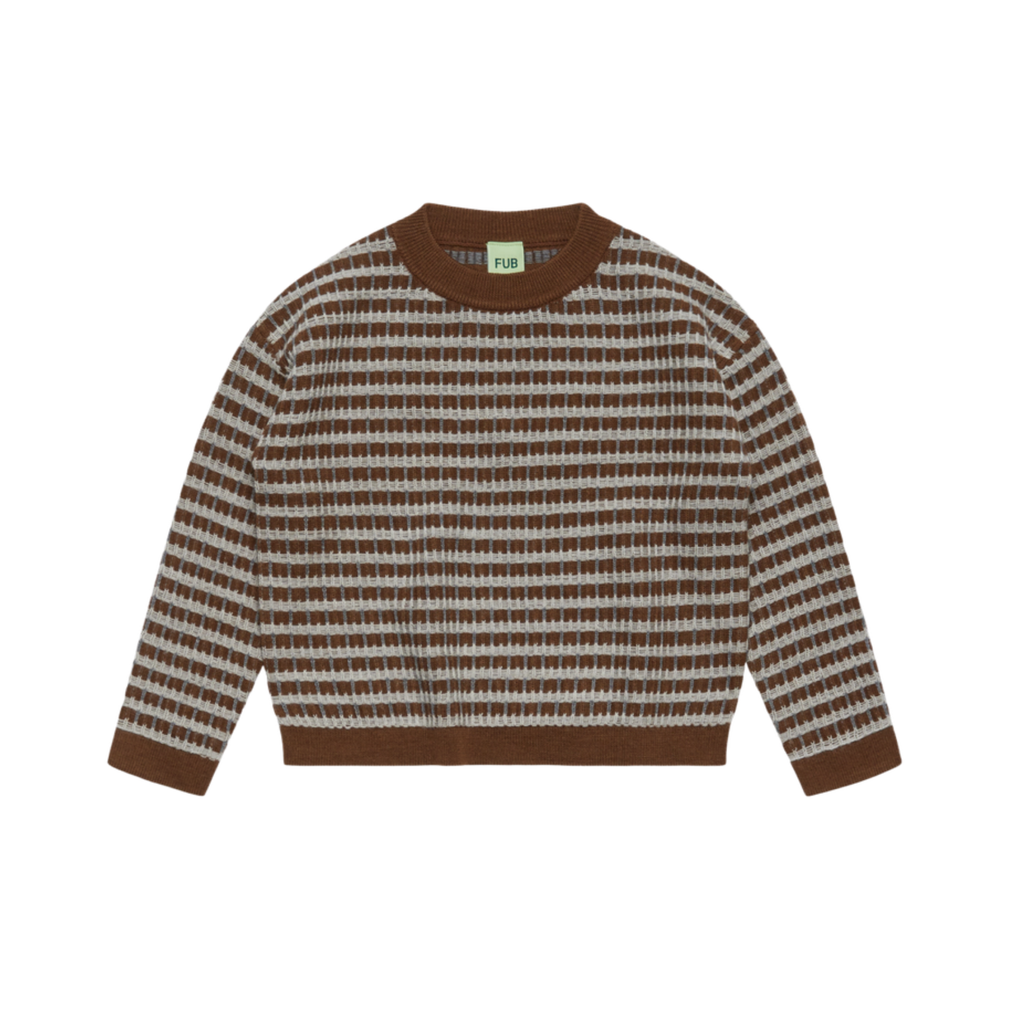 Fub Hazel Melange Multi Stripe Long Sleeve Sweater