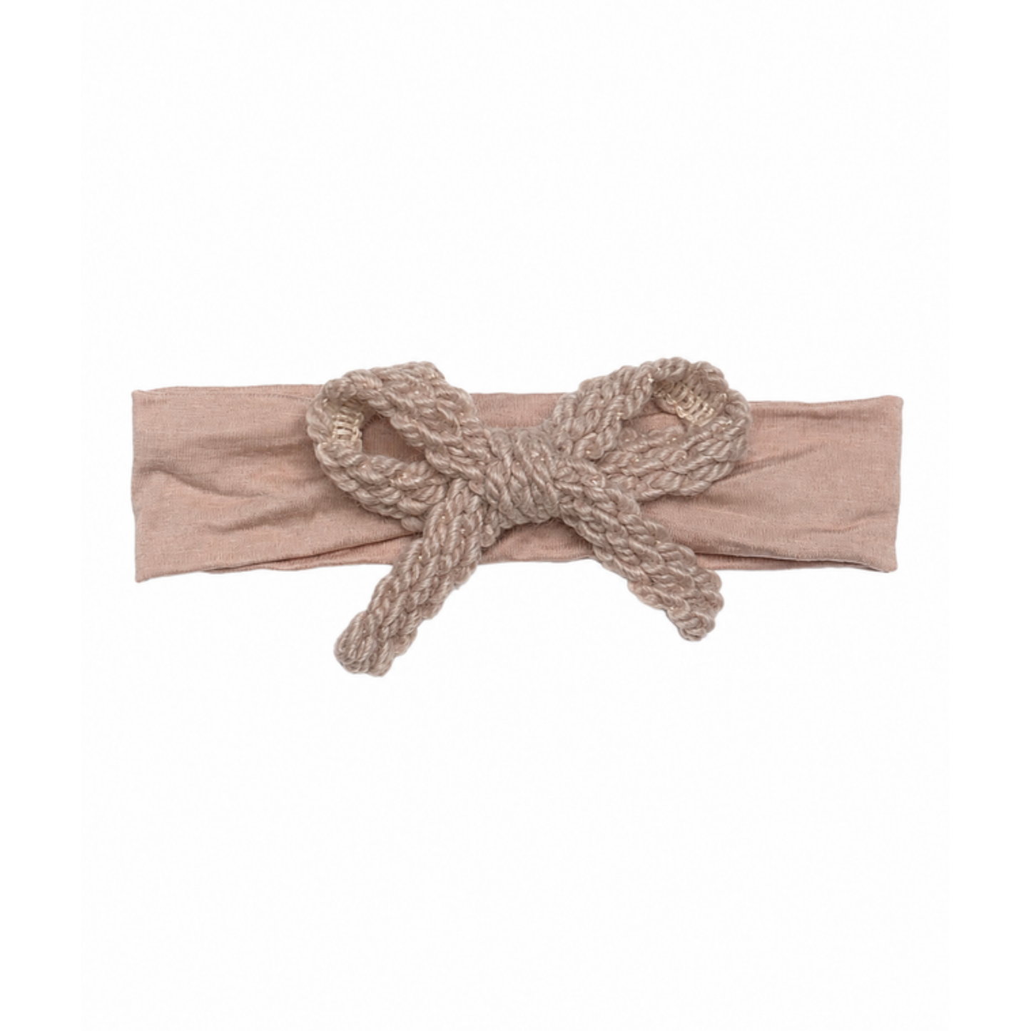 Bandeau Beigy Pink Text Wool Braid Baby Modal Band