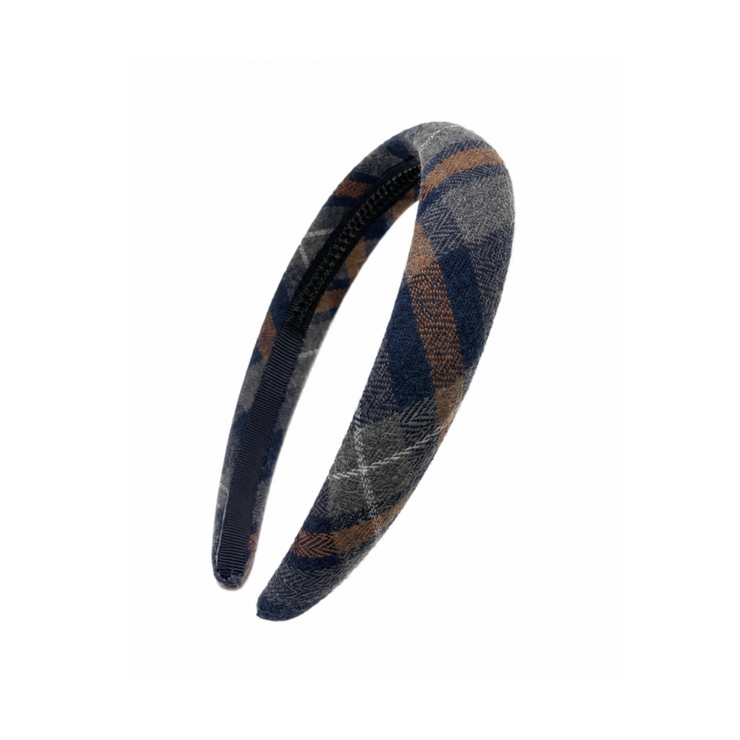 Bandeau Blue / Gray Plaids Lightly Padded Headband