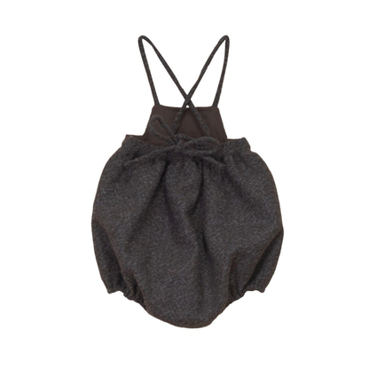 Calla Lili Grey/Brown Tweed Romper