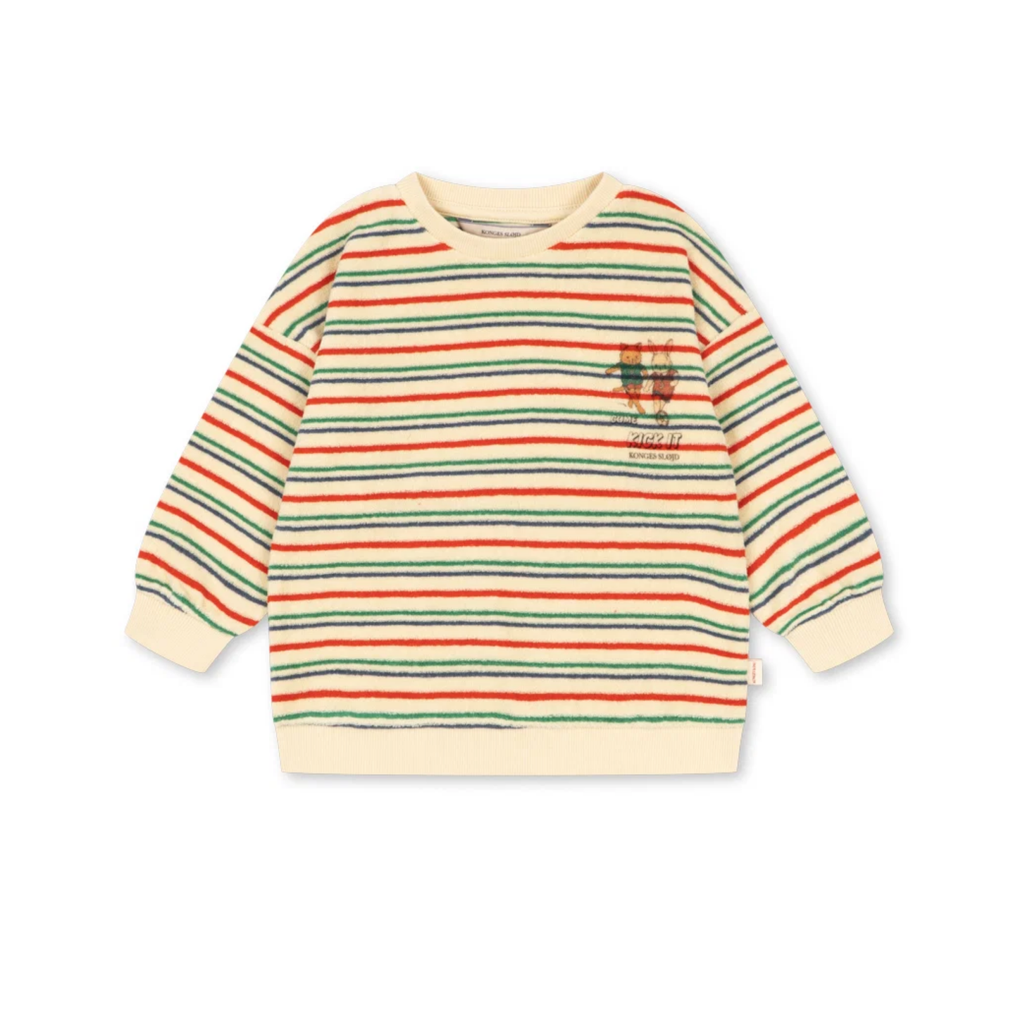 Konges Slojd Cream Come Kick It Stripe Long Sleeve Sweatshirt
