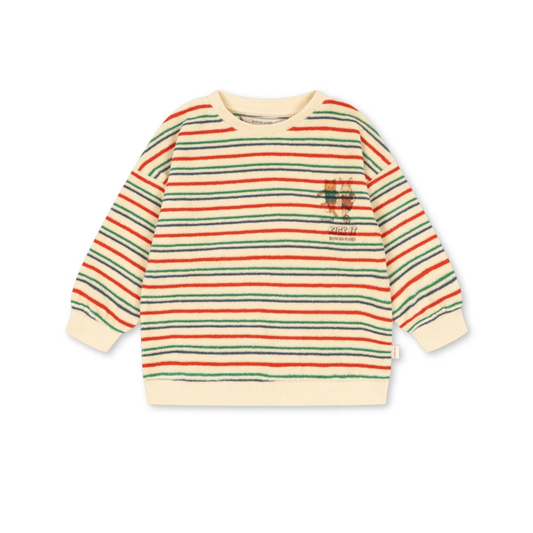 Konges Slojd Cream Come Kick It Stripe Long Sleeve Sweatshirt
